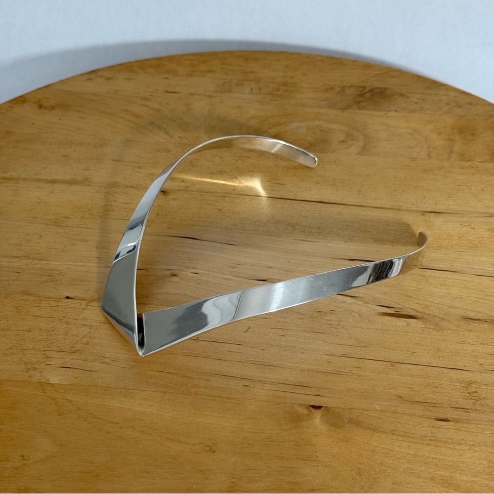 Vintage TAXCO 950 Mexico TO-96 ALICIA Sterling Silver Modernist Cuff Necklace - Picture 6 of 16